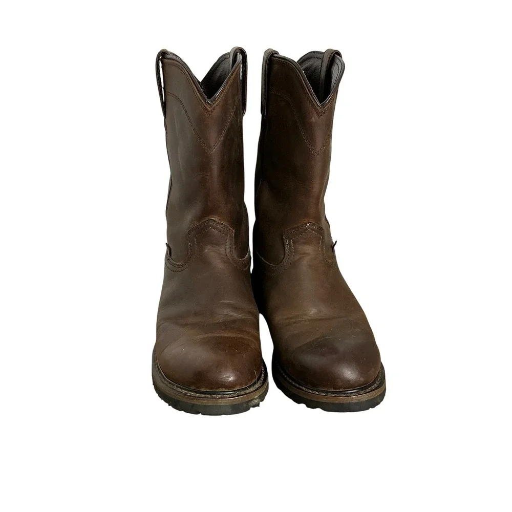 Justin WK4960‎ Waterproof Brown Leather Pull-On Work Boots Men's 11.5D Soft Toe